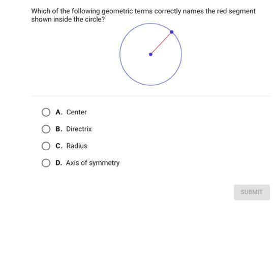 Which of the following geometric terms correctly names the red segmentshown inside-example-1