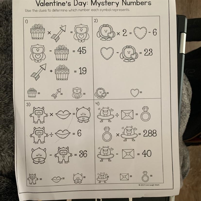 Use the clues to determine which number each Symbol represents-example-1