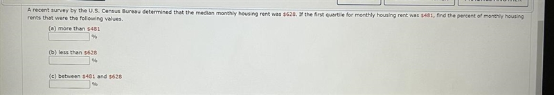 A recent survey by the U.S. Census Bureau determined that the median monthly housing-example-1