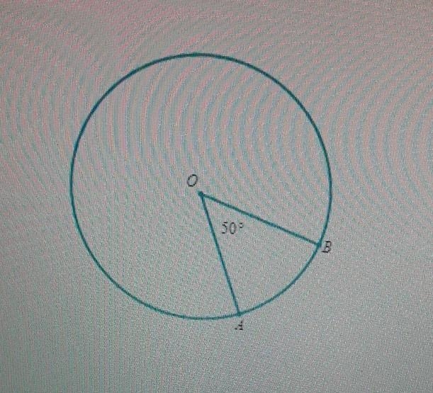 The circle below has center O, and its radius 4in. Given that m-example-1