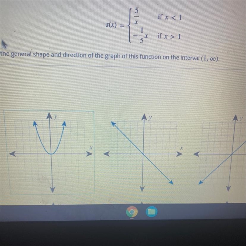 Identify the general shape and direction of this graph of this function on the interval-example-1