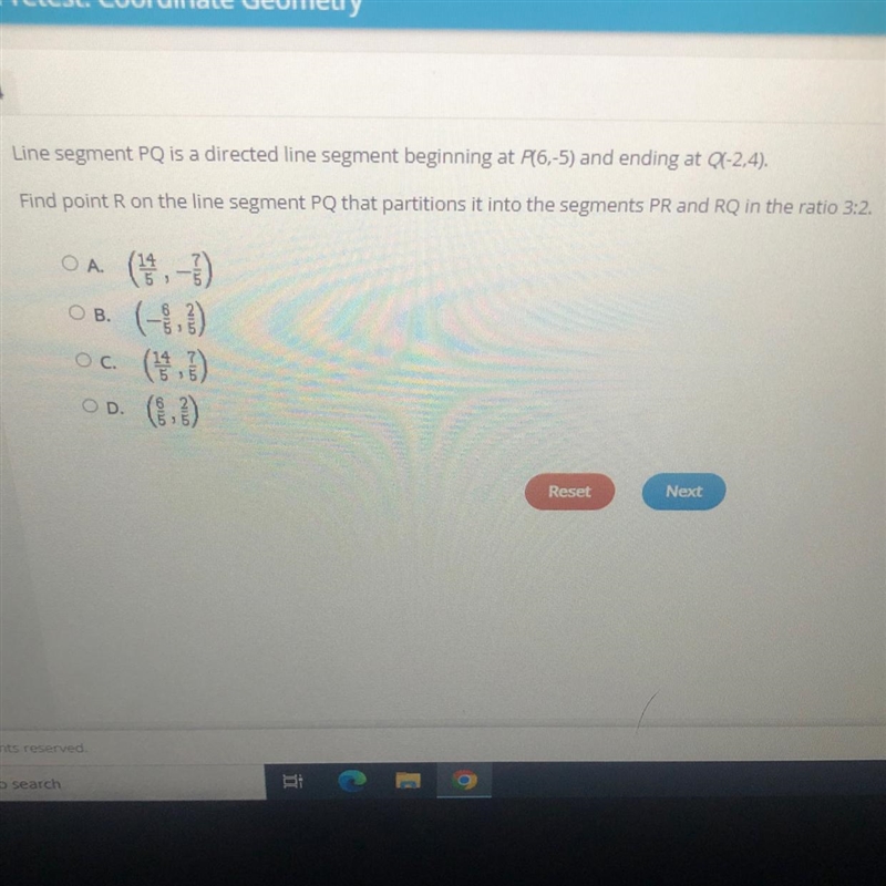 Pretest: Coordinate Geometry4Line segment PQ is a directed line segment beginning-example-1