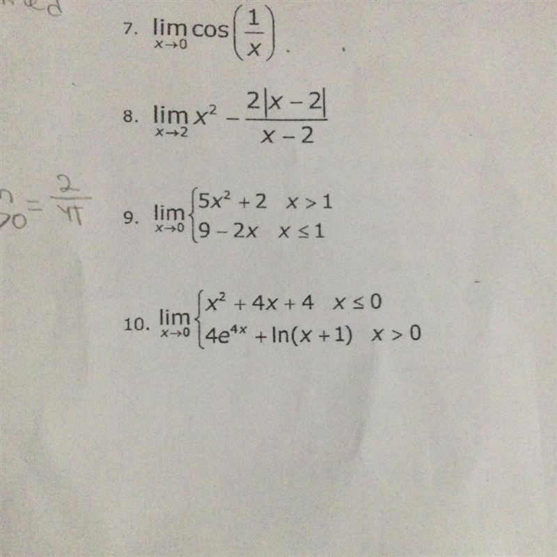 Number 10 Find the limit Use the x values: -0.03, -0.02, -0.01, 0, 0.01, 0.02, 0.03-example-1