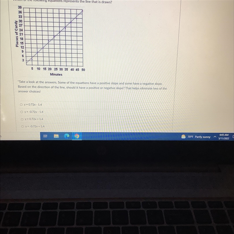 Which of the following equations represents the line that is drawn? Is the correct-example-1