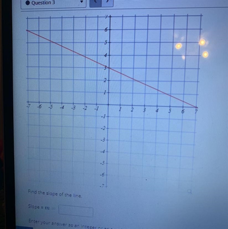 What the slope of the line on the graph please help me-example-1