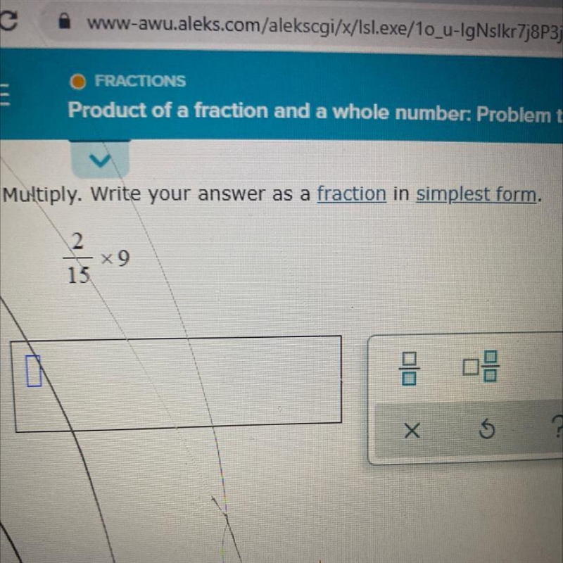 Product of a fraction and a whole number: Problem type 2Multiply. Write your answer-example-1