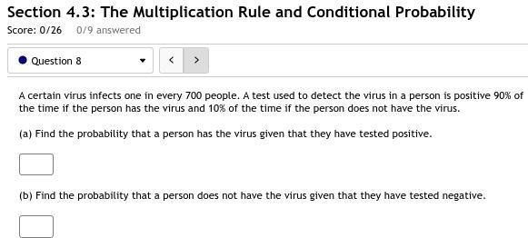 8. the time if the person has the virus and 10% of the time if the person does not-example-1