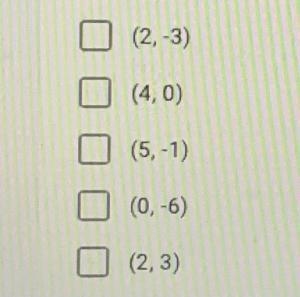 -8. Here is a graph of the equation 3x - 2y = 12. Select ALL coordinate pairsthat-example-2