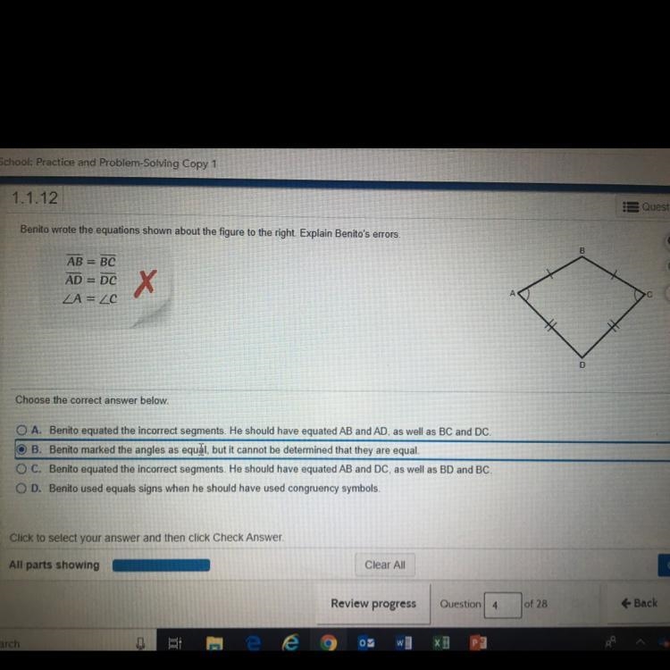 Benito wrote the equations shown about the figure to the right. Explain Bentio's errorsAB-example-1