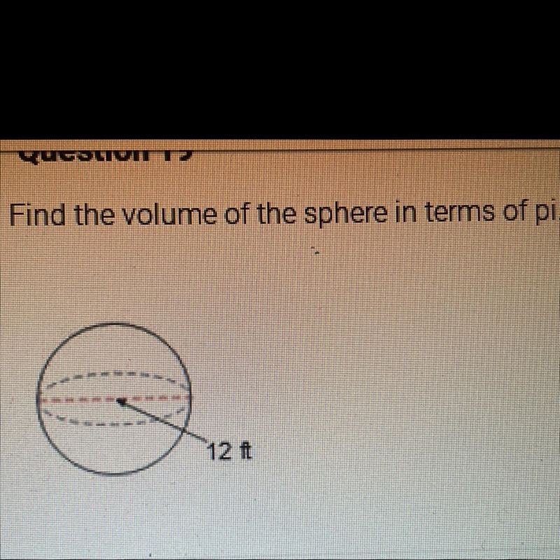 How do I find the volume of the spear in terms of pie??-example-1