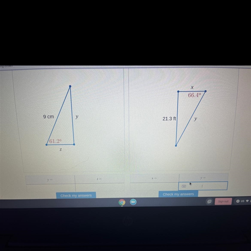 I need to know how to solve trigonometric ratios. Need to determine the length for-example-1