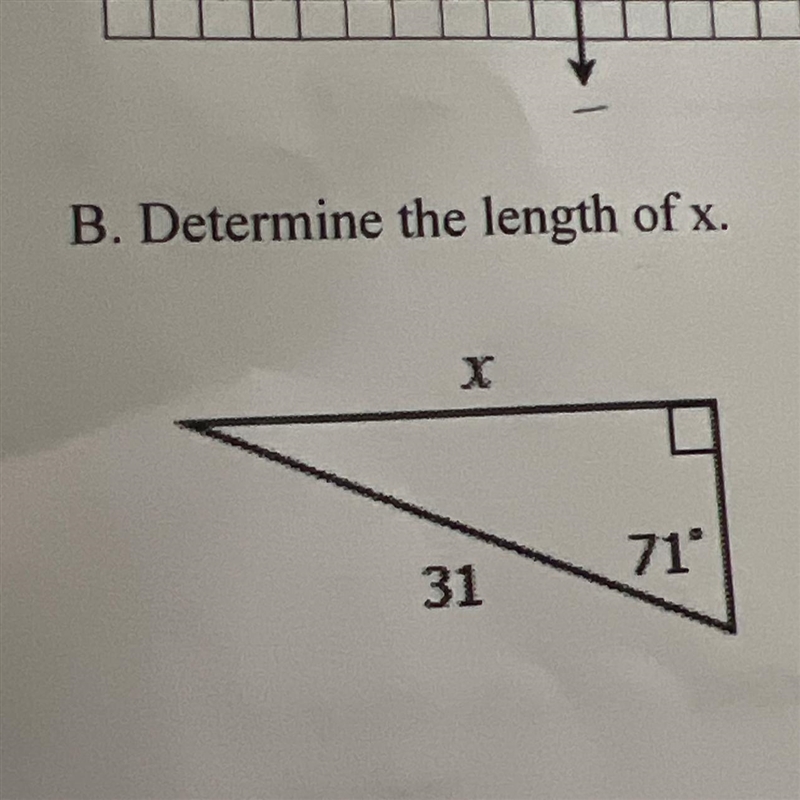 Determine the length of x.-example-1