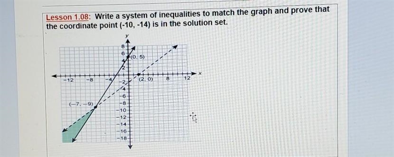 system of inequalities to match the graph and prove that the coordinate point (-10,-14) is-example-1