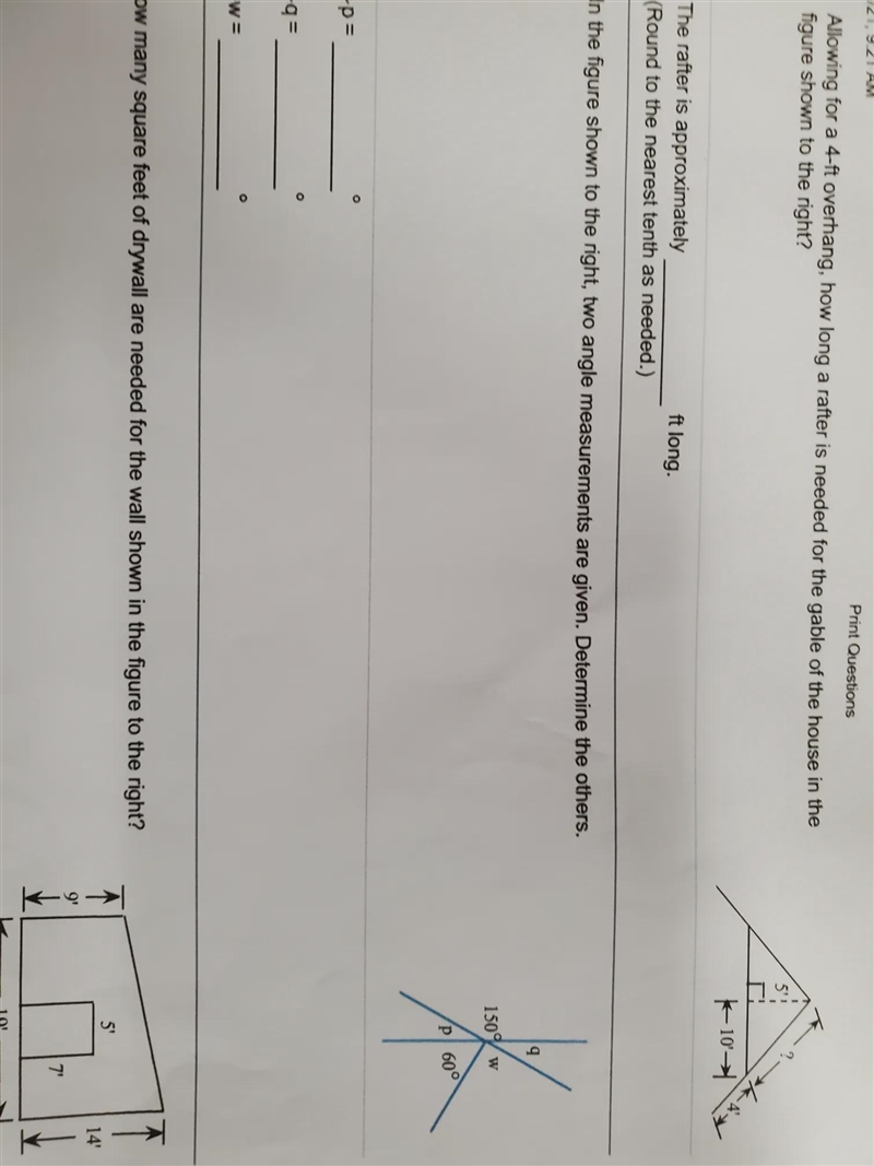 In the figure shown to the right, two angle measurements are given. Determine the-example-1