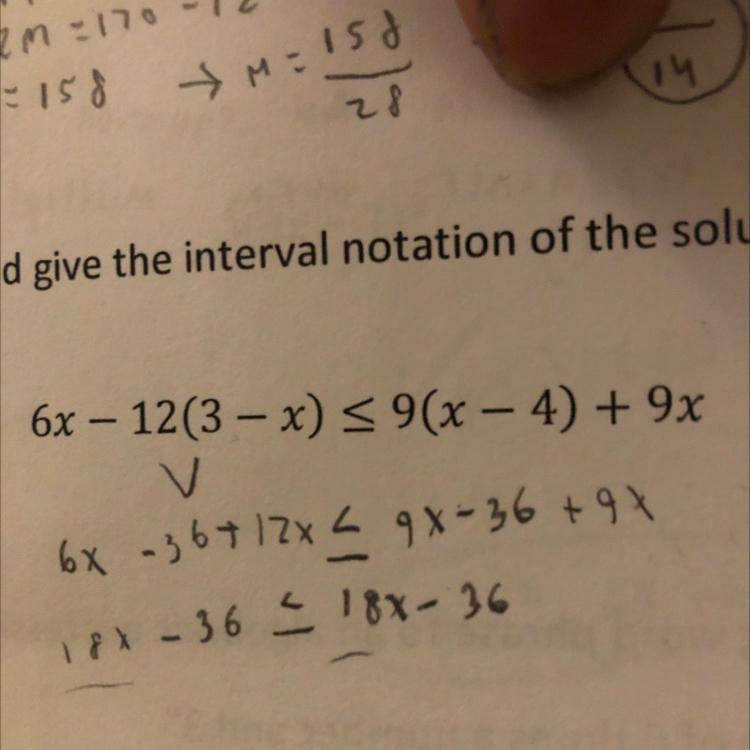 Solve the following and give the interval notation of the solution and show the solution-example-1