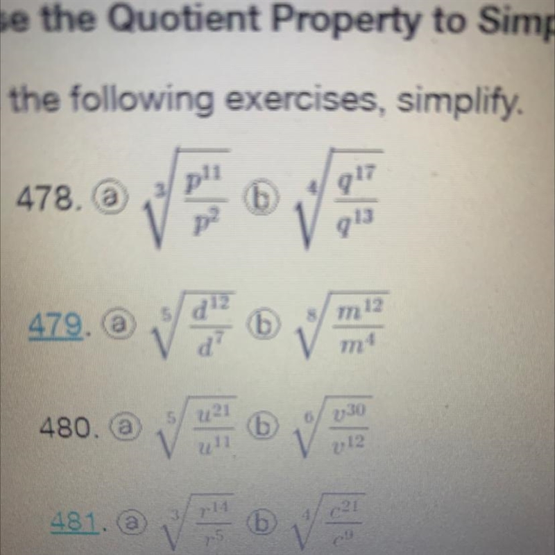 Use the quotient property to simplify expressions with higher roots Number 479-example-1