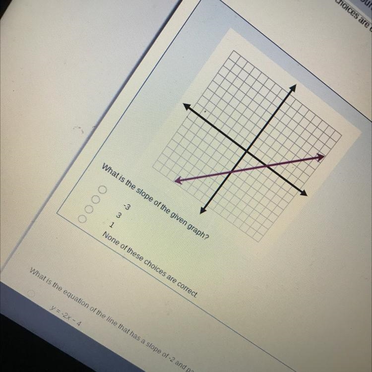 Which is the slope of the given graph ? -3 3 1 None of these choices are correct-example-1