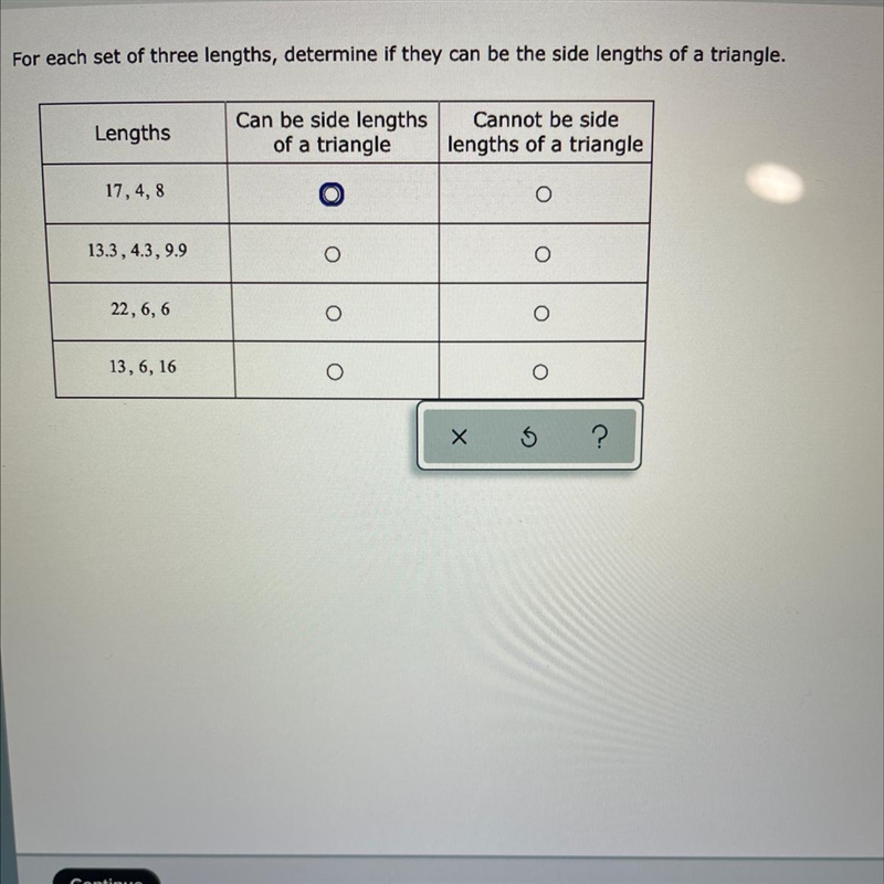 May please get help with finding out weather it can be lengths of a triangle or not-example-1