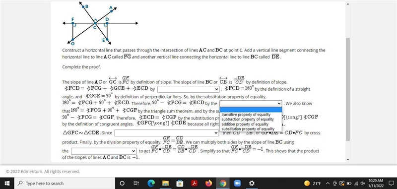 Prove that the product of the slopes of lines AC and BC is -1. Select each answer-example-2