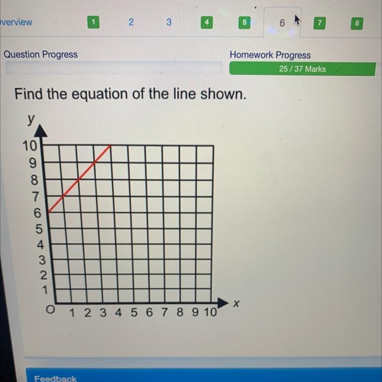 Find the equation of the line shown.-example-1