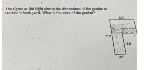 3. The figure at the right shows the dimensions of the garden inMarissa's back yard-example-1