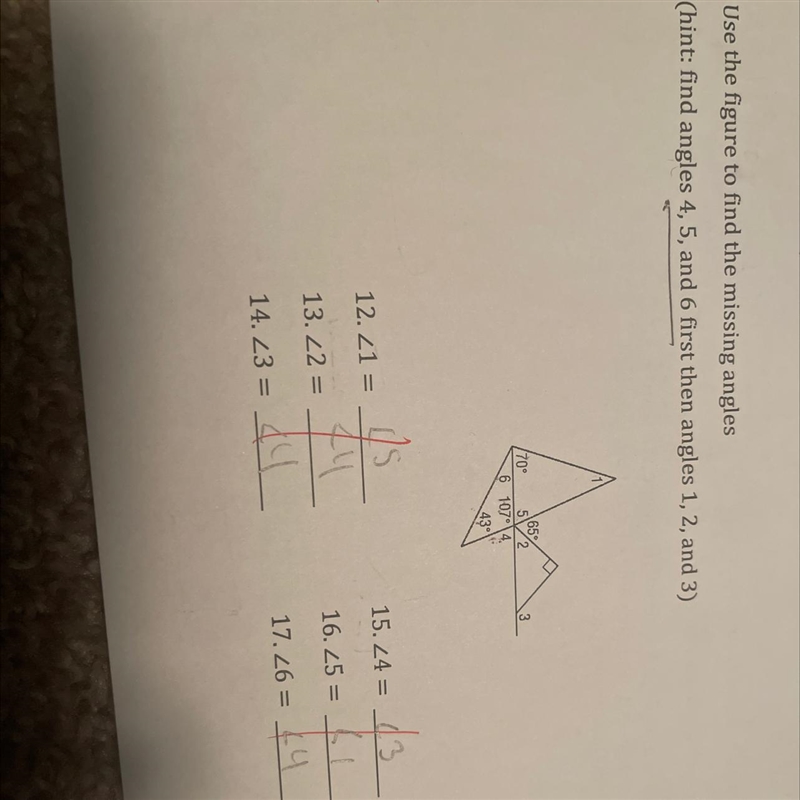 Use the figure to find the missing angles-example-1