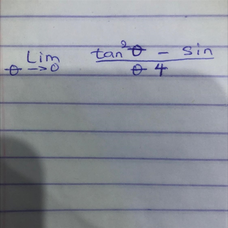 Limit x approaches 0 (tan^2x-sin) divide by x4-example-1