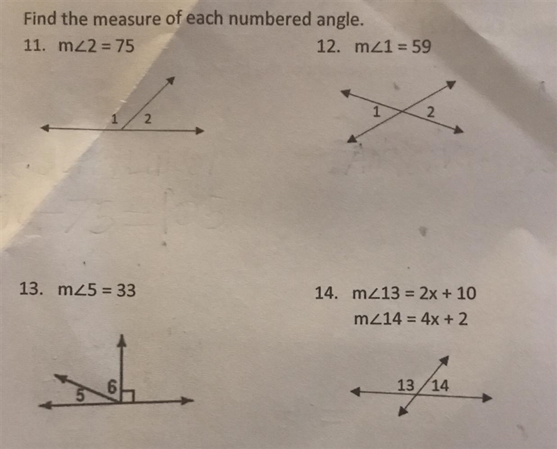 Find the measure of each numbered angle.-example-1