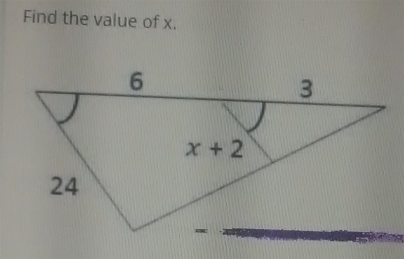 Can someone please gelp me find the valu of X?-example-1