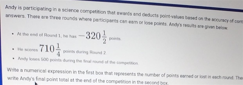 Write a numerical expression in the first box that represents the number of points-example-1