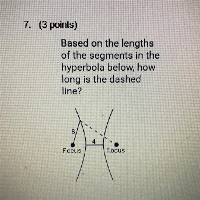 PLEASE HELP I NEED TO SHOW MY WORK!! Based on the lengths of the segments in the hyperbola-example-1