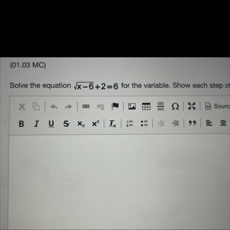 Solve the equation √x-6 +2=6-example-1