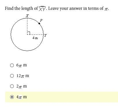 Find the length of arc XPY. Leave your answer in terms of pi.​-example-1