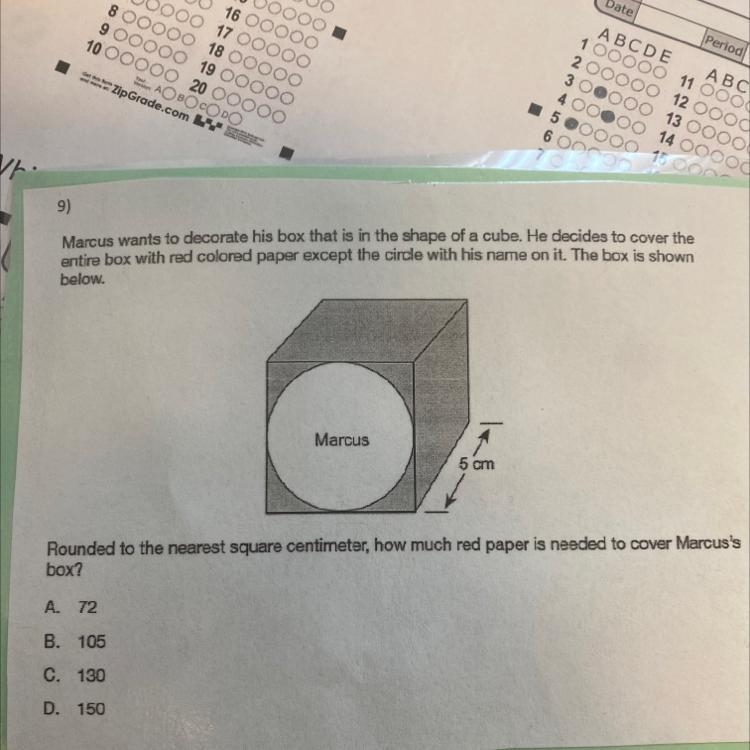 Marcus wants to decorate his box that is in the shape of a cube. He decides to cover-example-1