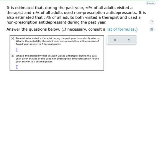 An adult who visited a therapist during the past year is randomly selected. what is-example-1