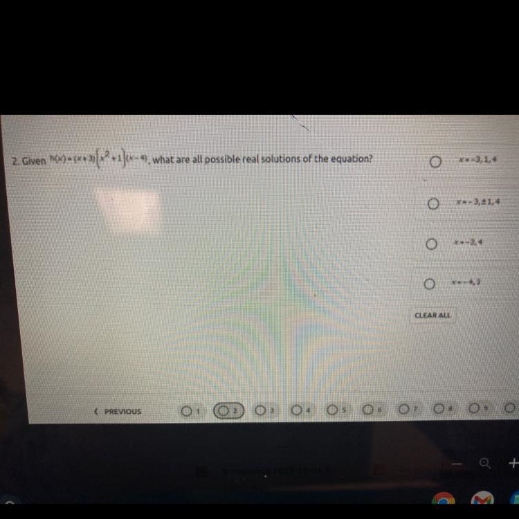 Need help ASAP, Pre-calc, What are all real possible solutions of the equation (IMAGE-example-1