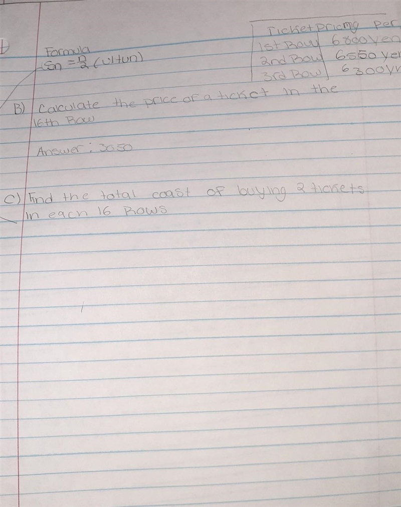 I need to solve c pls help were working on on srthemic sequence formula sn=n/2(u1+un-example-1