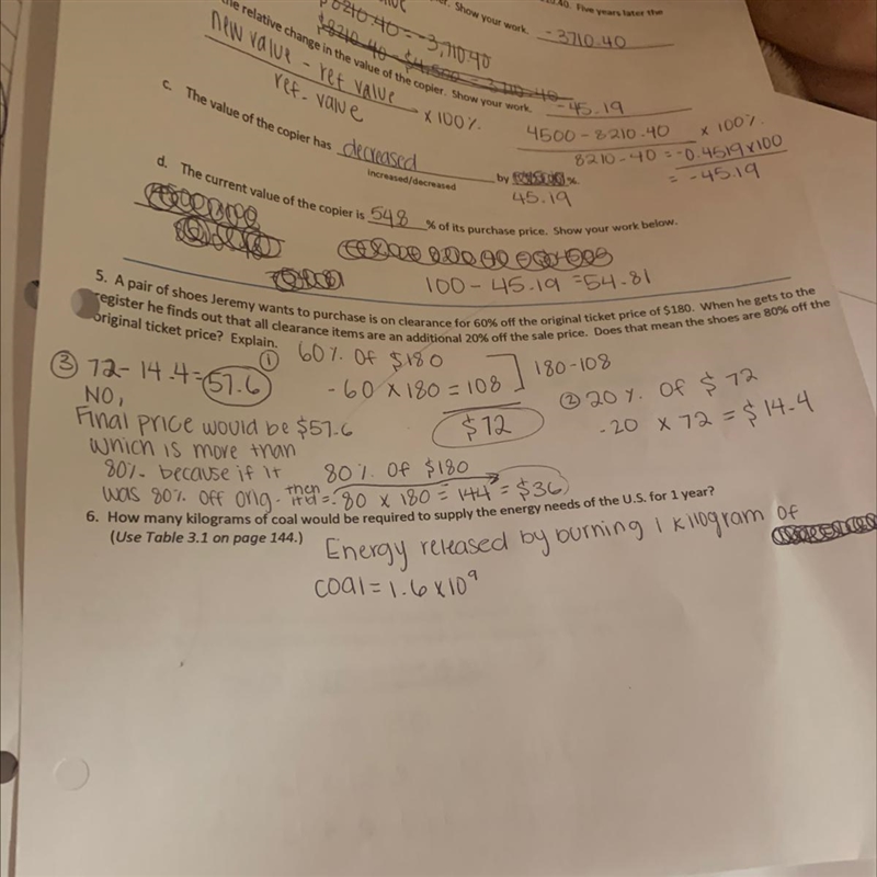 Need help setting up question 6U.S annual energy consumption = 1.0 x 10²⁰The energy-example-1