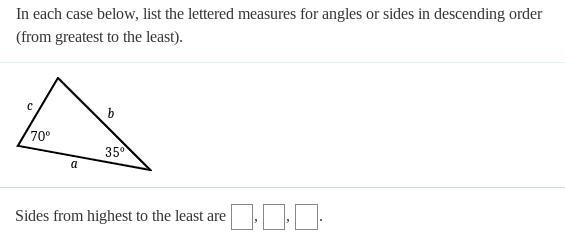 I need help please! In each case below, list the lettered measures for angles or sides-example-1