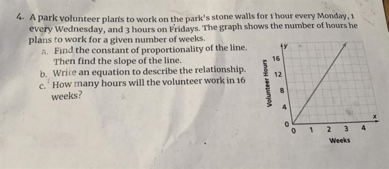 A park volunteer Plans to work on pallet Stonewall for one hour every Monday one every-example-1