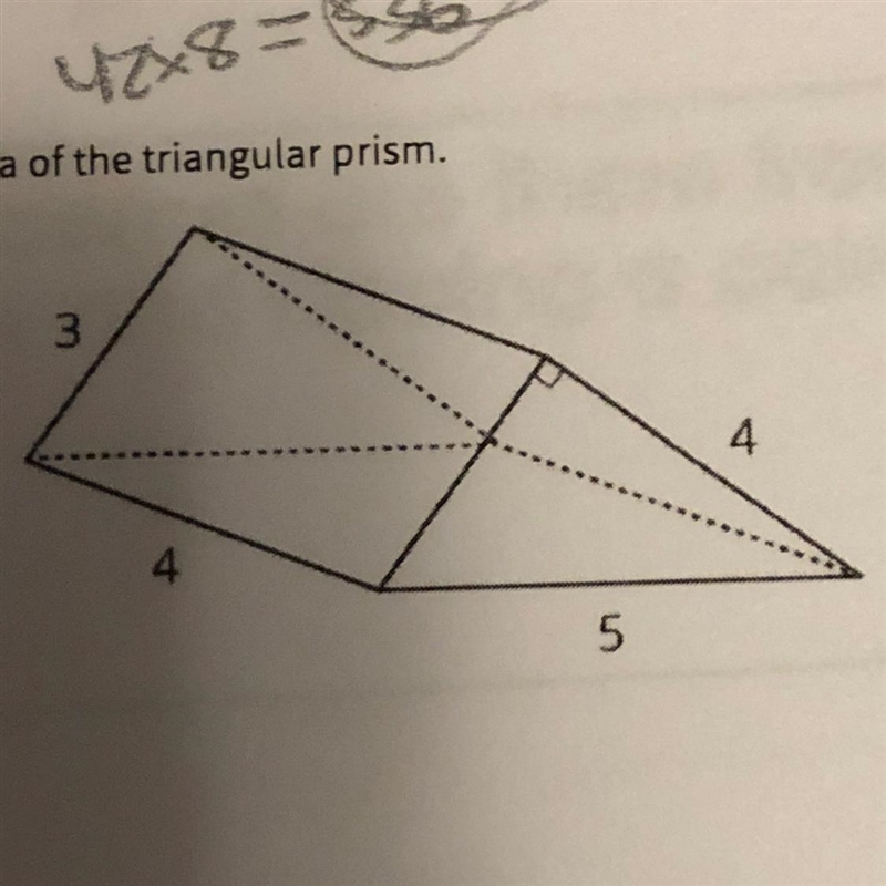 6. Find the surface area of the triangular prism. 3 4. 4 5-example-1