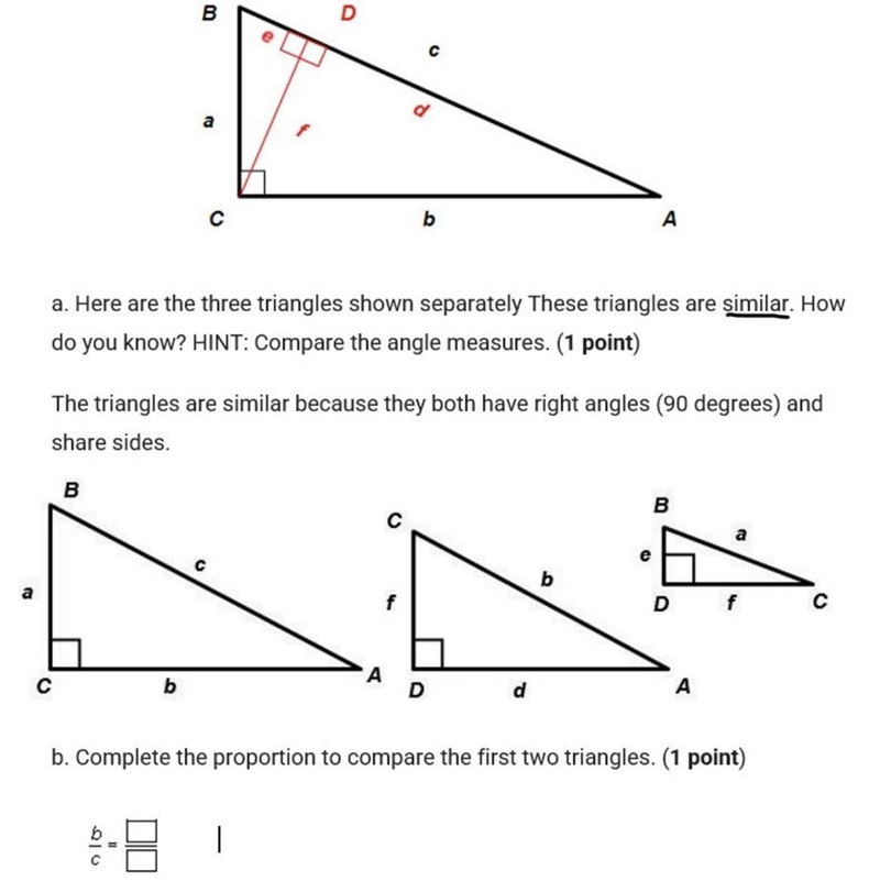 Can you help answer how do you know that the triangles are similar? And complete the-example-1