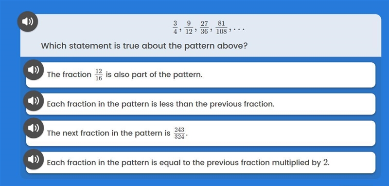 Which statement is true about the pattern above (Look at picture)-example-1