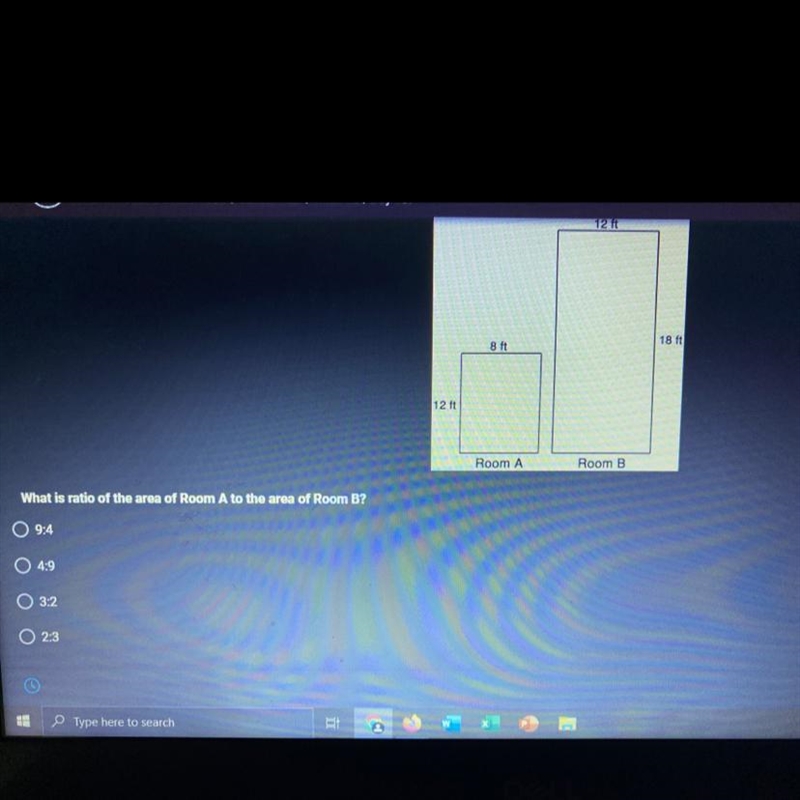 Two rectangular rooms are similar in shaped What is ratio of the area of room A to-example-1