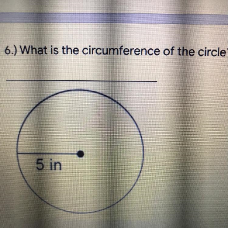 What is the circumference of the circle￼ 5 in-example-1