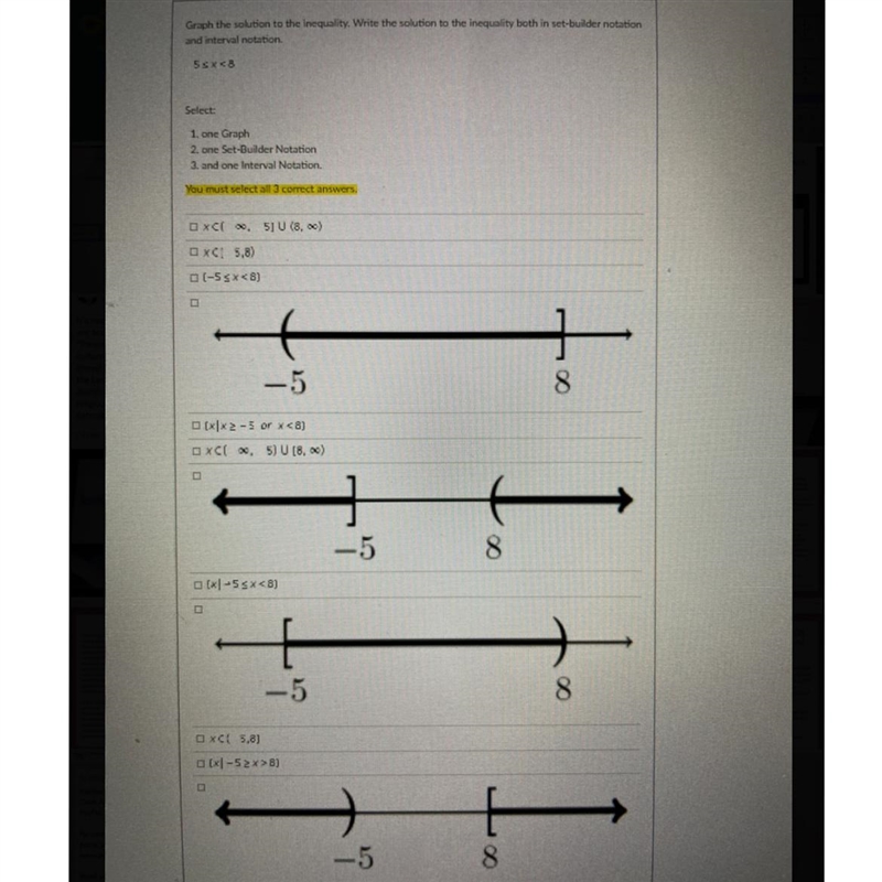 I need assistance in intermediate algebra… Graph the solution to the inequality.Right-example-1