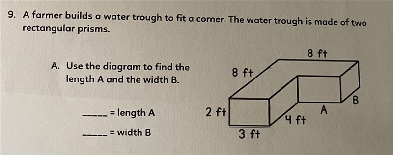 A farmer builds a water trough to fit a corner. The water trough is made of tworectangular-example-1