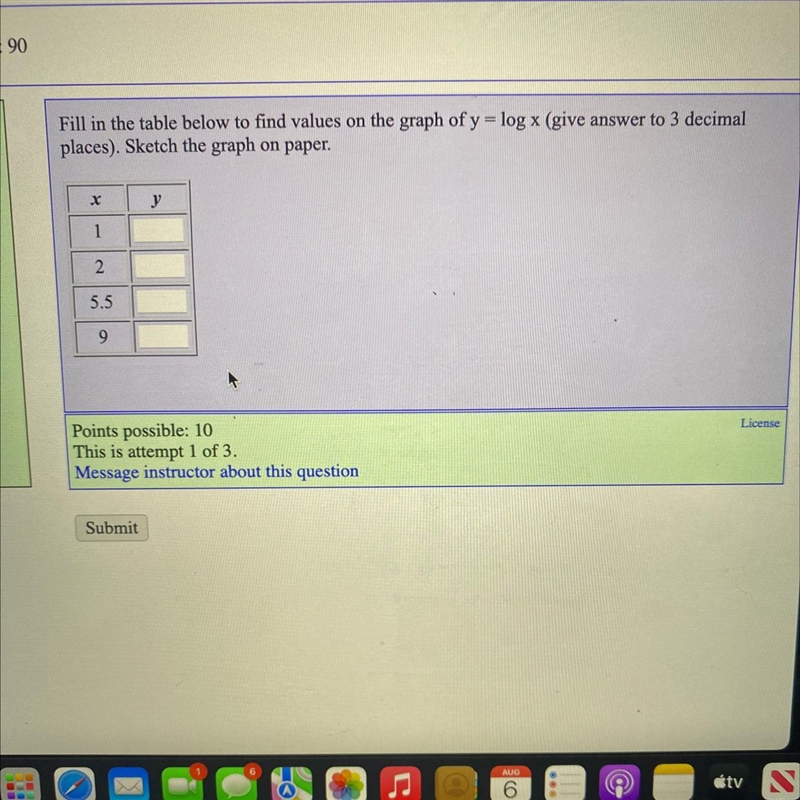 Fill the table below to find the value the graph-example-1