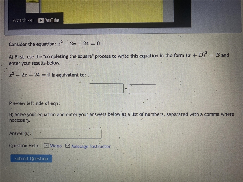 X2 -2x -24=0 is equivalent to Answer(S):-example-1