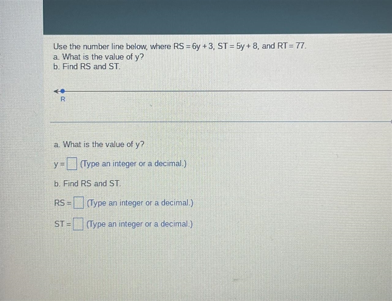 Use the number line below, where RS I need help with this please-example-1